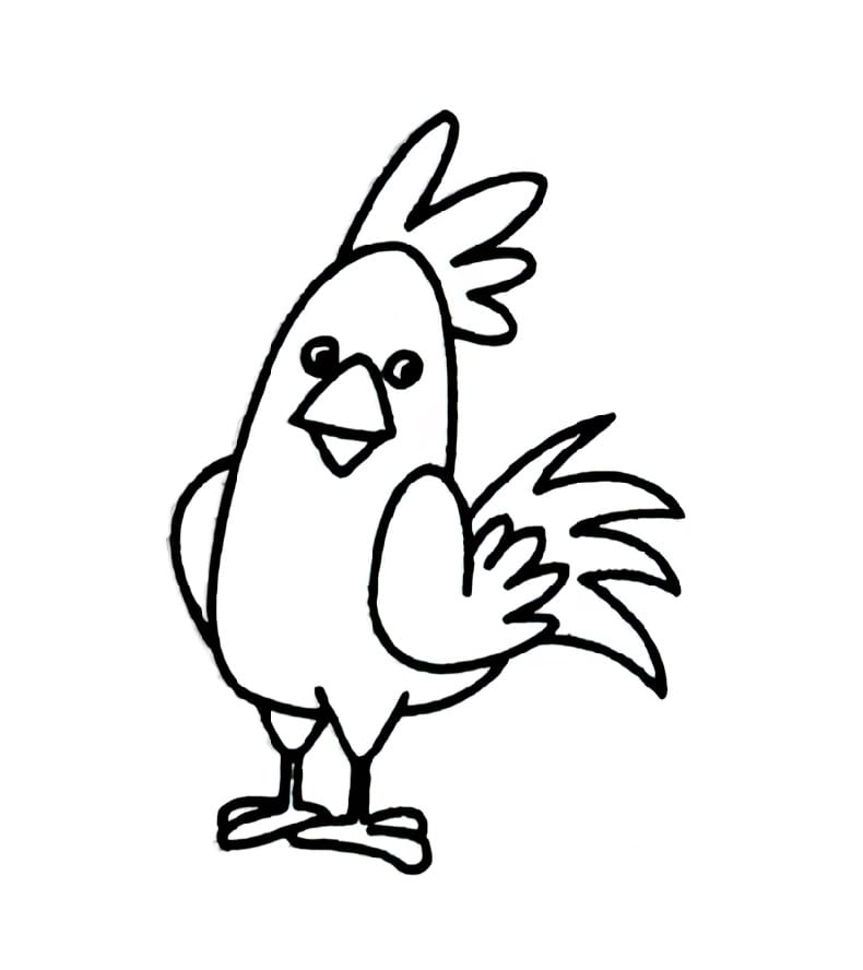 smiling rooster coloring pictures