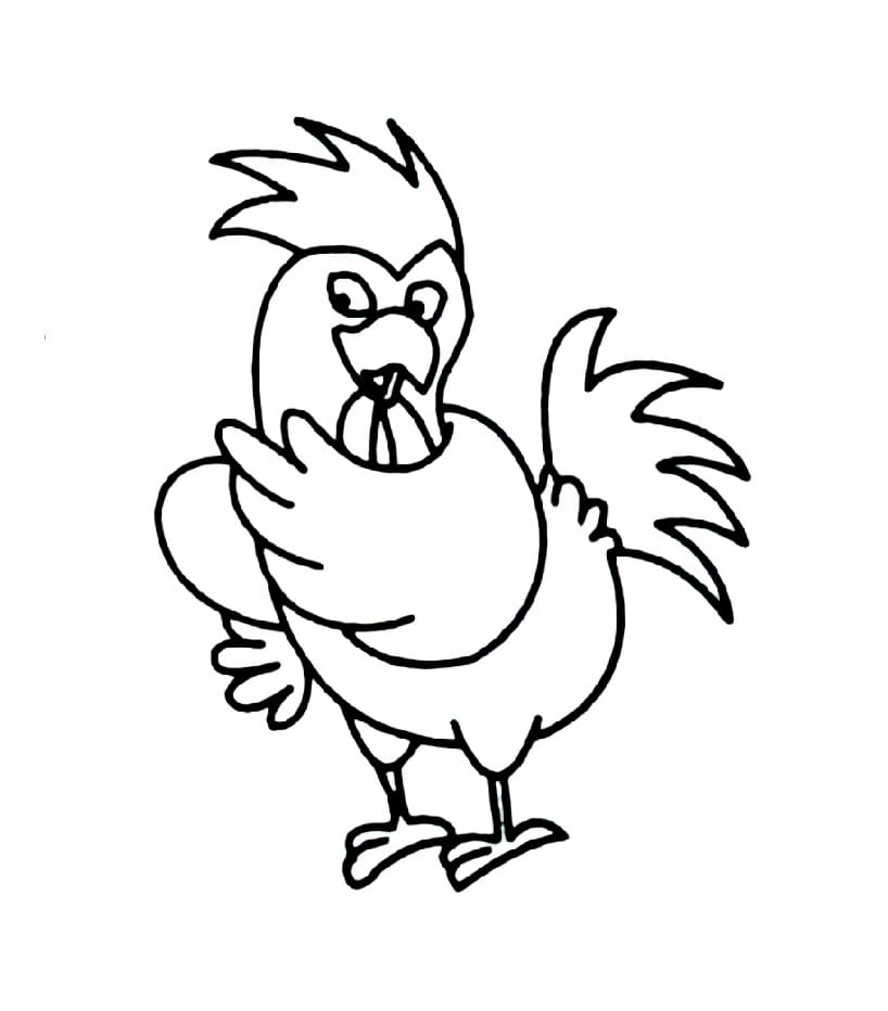 squinty eyed rooster coloring pictures