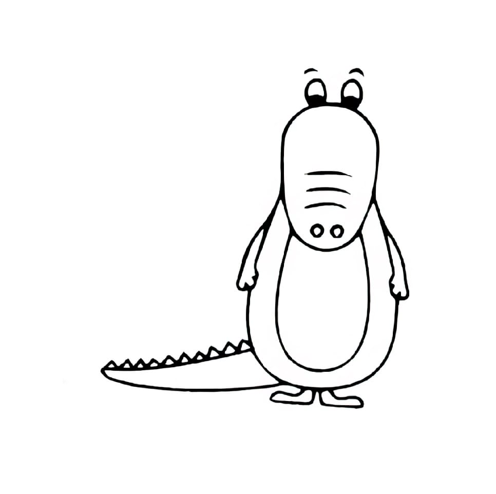 standing crocodile coloring pictures