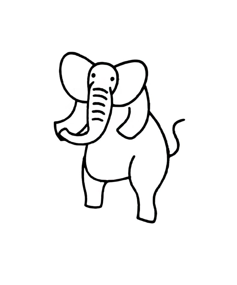 standing elephant coloring pictures