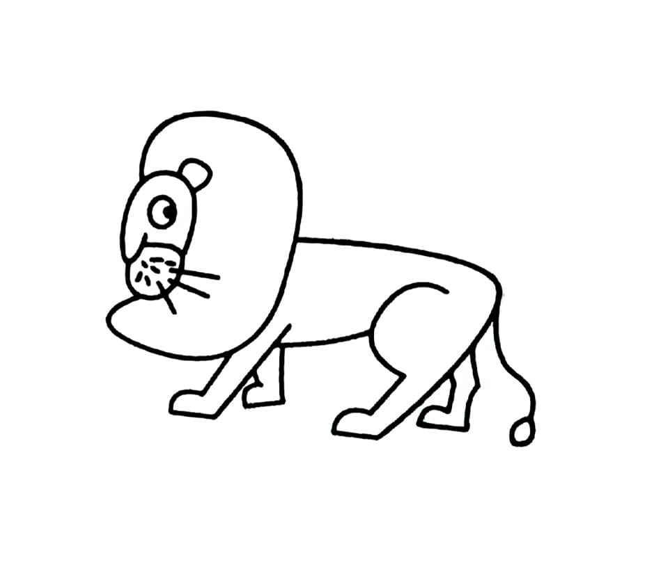 strolling lion coloring pictures