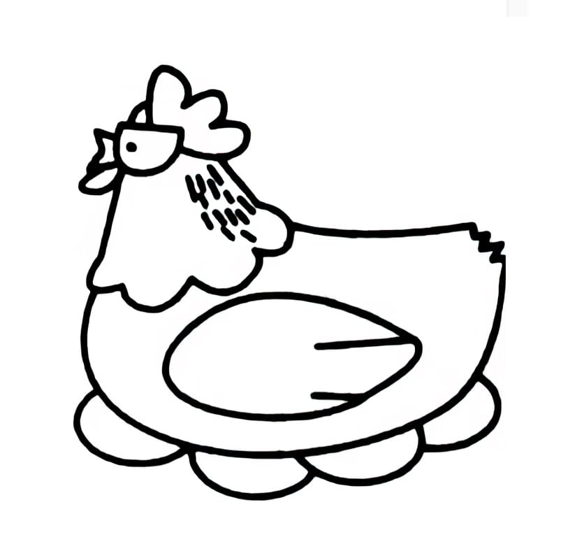 the hen who hatched the eggs coloring pictures