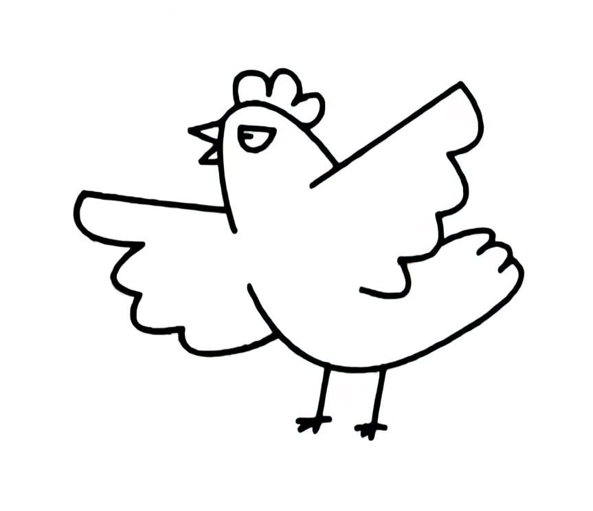 the hen with the wings coloring pictures