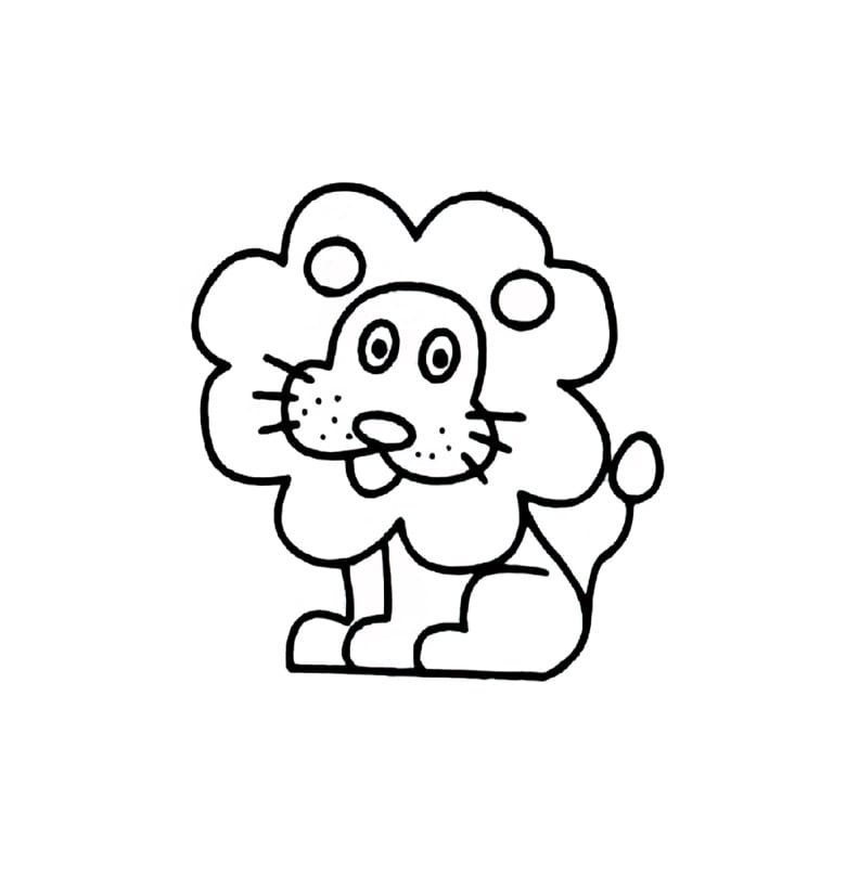 the lion sitting quietly coloring pictures