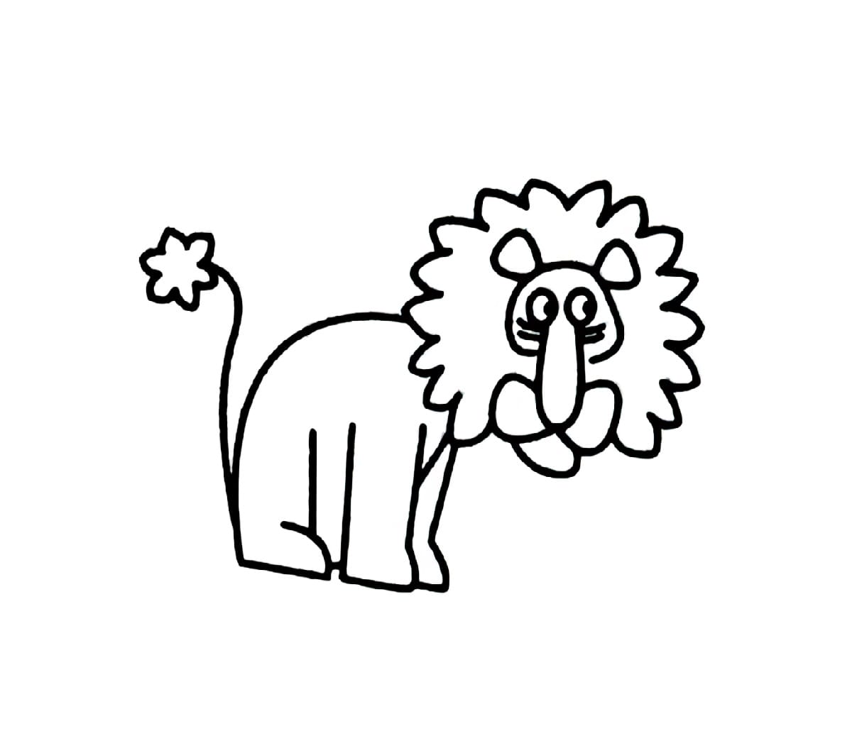 the old lion with no spirit coloring pictures