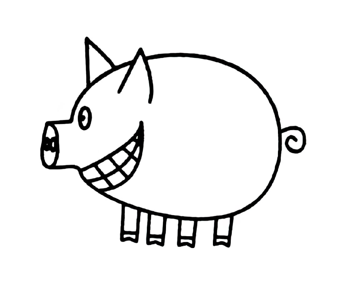 the pig with the teeth coloring pictures