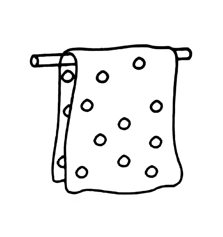 towels with polka dots on the shelf
