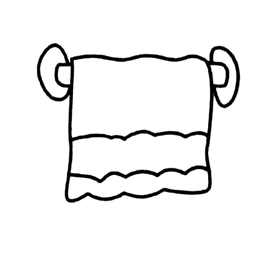 towels with wavy lines on the shelf