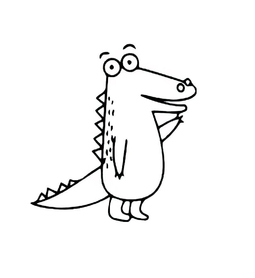 waving crocodile coloring pictures