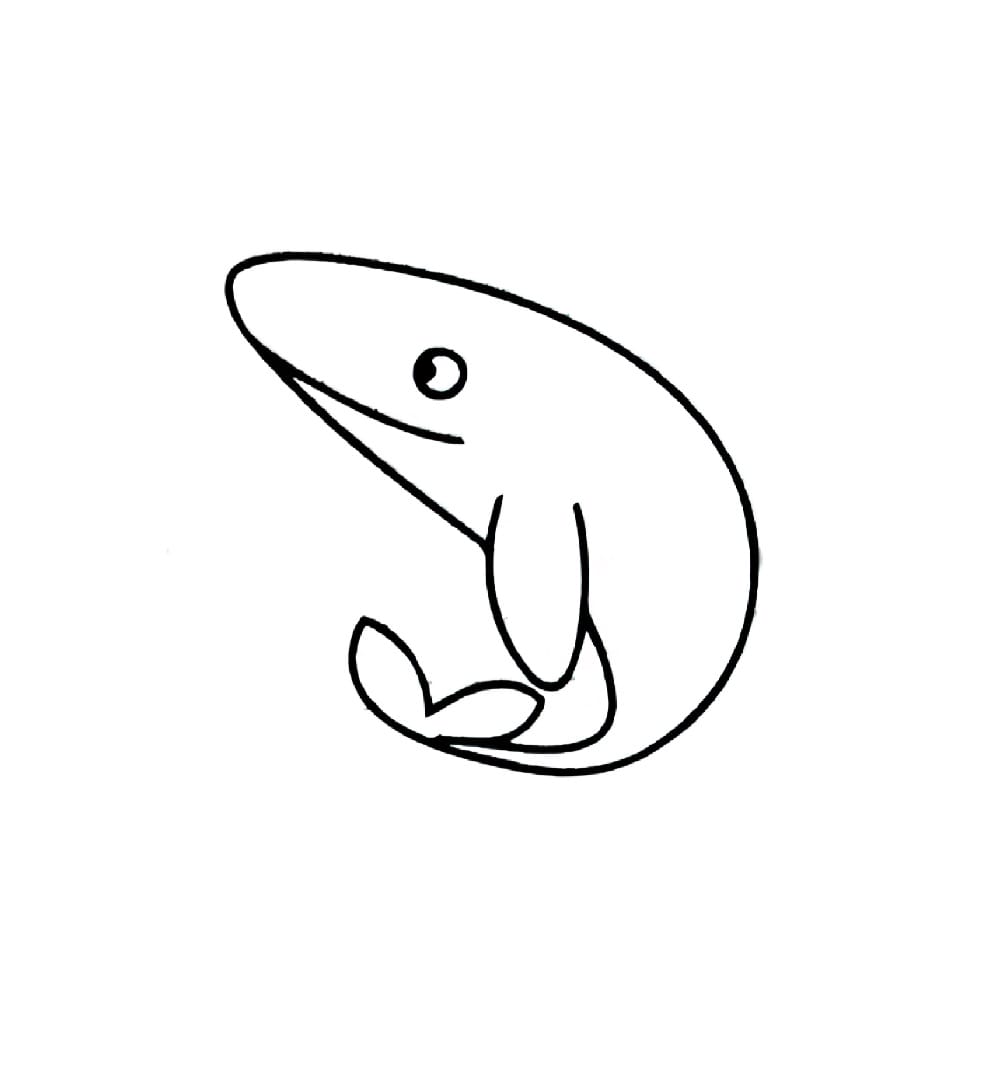 whale with a bent body coloring pictures