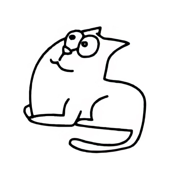 wide eyed cat coloring pictures