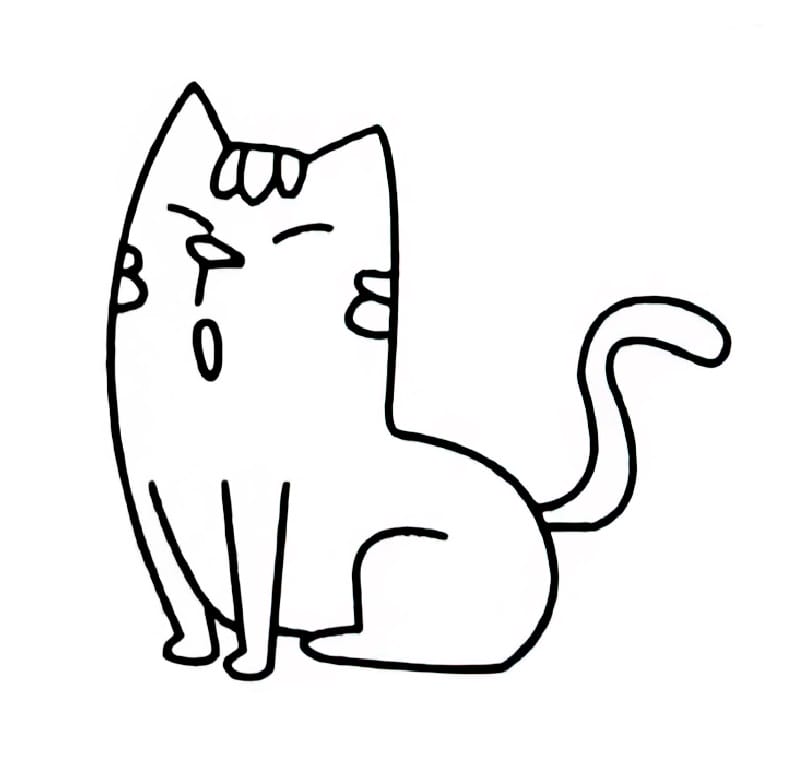 yawning cat coloring pictures